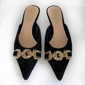 Zara Pointed Toe Mule Kitten Heels (7.5 US)